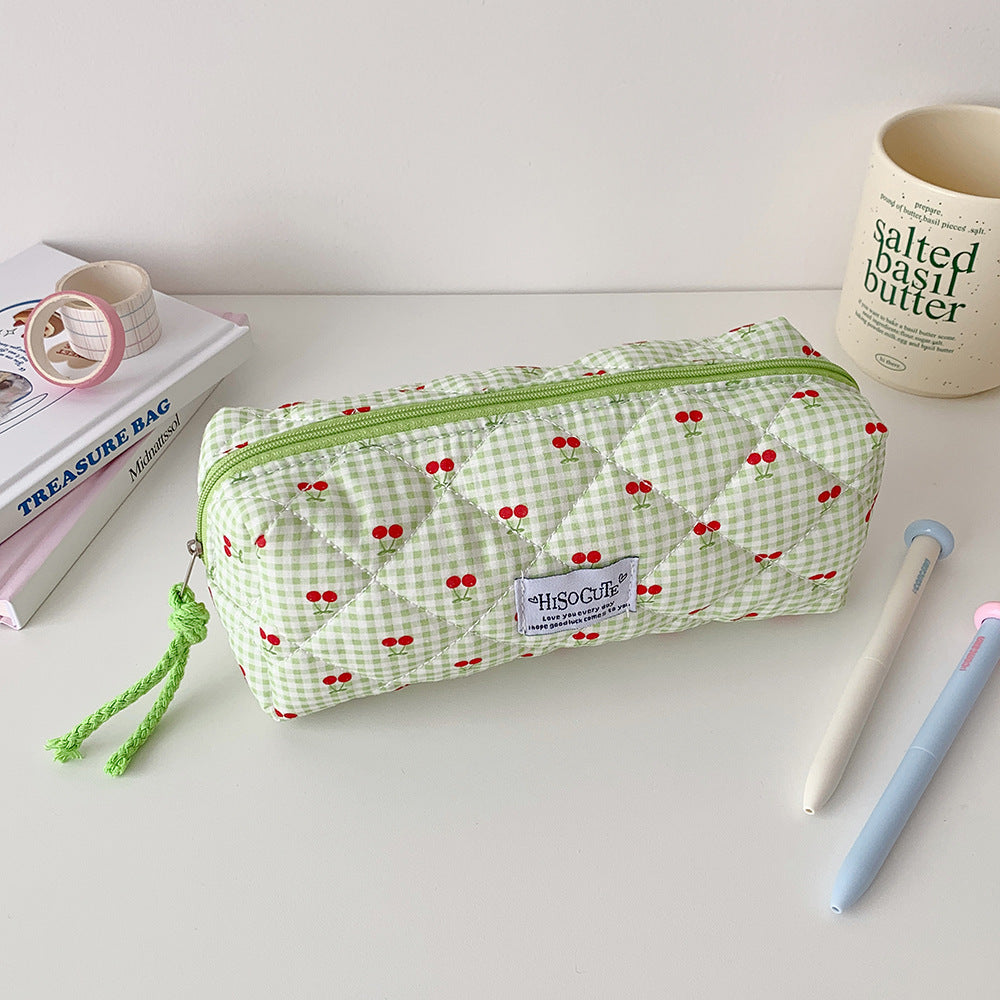 Quilted Cherry Print Pencil Case Kalsten