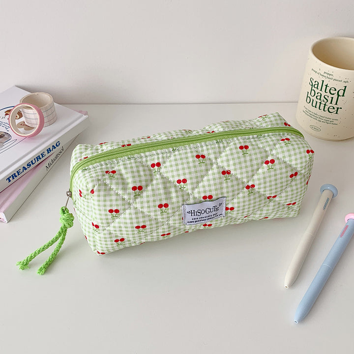 Quilted Cherry Print Pencil Case Kalsten