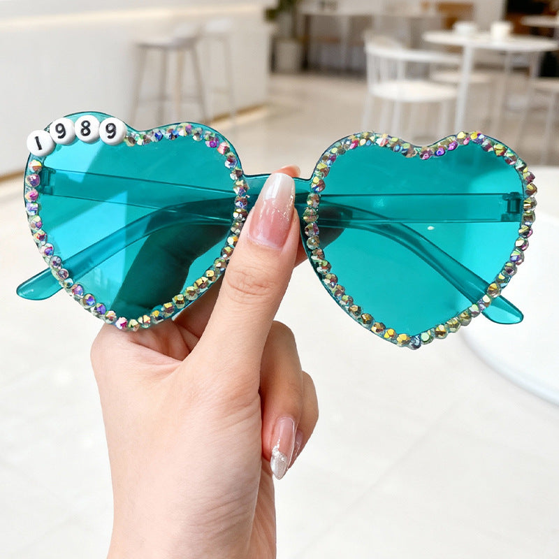 Heart-Shaped Rhinestone-Embellished Sunglasses Kalsten 1787141205