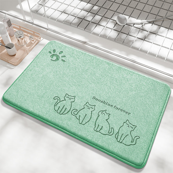 Playful Bunny Design Bath Mat Kalsten
