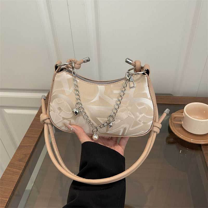Chic Chain-Accent Handheld Bag
