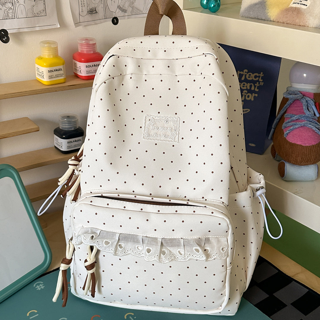Decorative Polka Dot School Backpack Kalsten