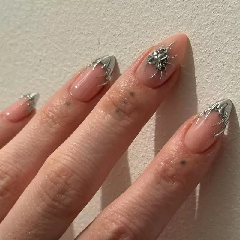 Creative Nail Art with Stylish Metallic Finish Kalsten