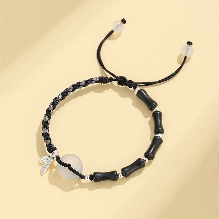 Adjustable Gemstone and Leaf Charm Bracelet Kalsten