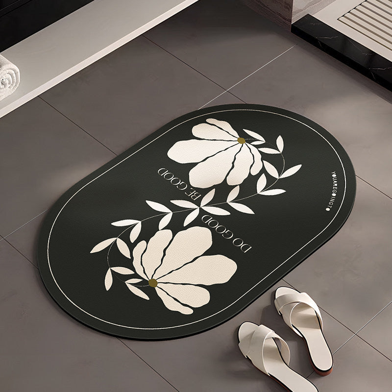 Stylish Floral-Themed Bathroom Mat