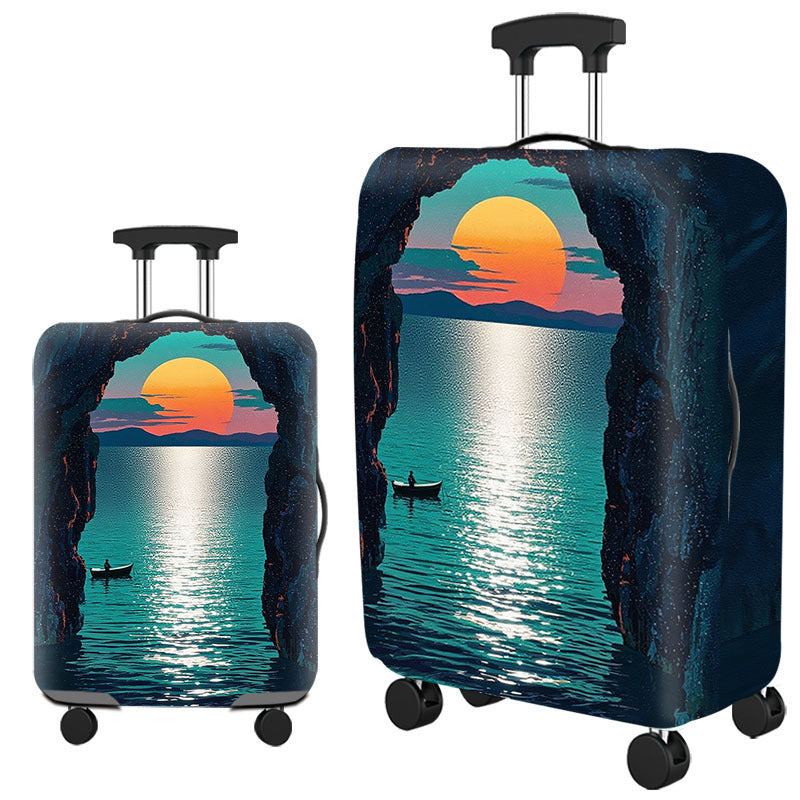 Tropical Leaf Print Hard Shell Luggage Kalsten