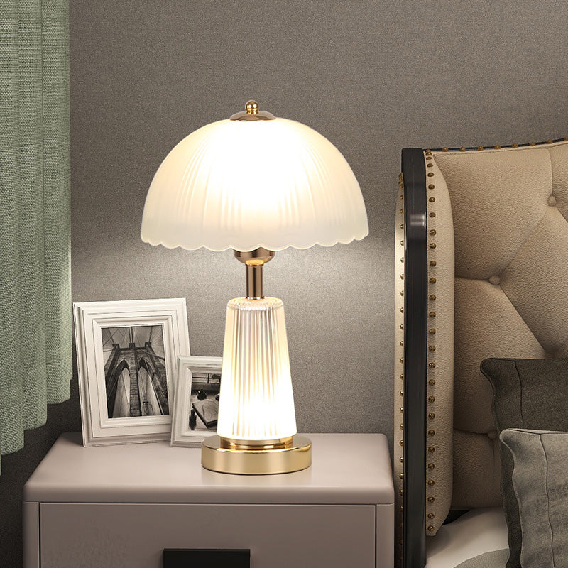 Elegant Table Lamp with Artisanal Fluted Shade