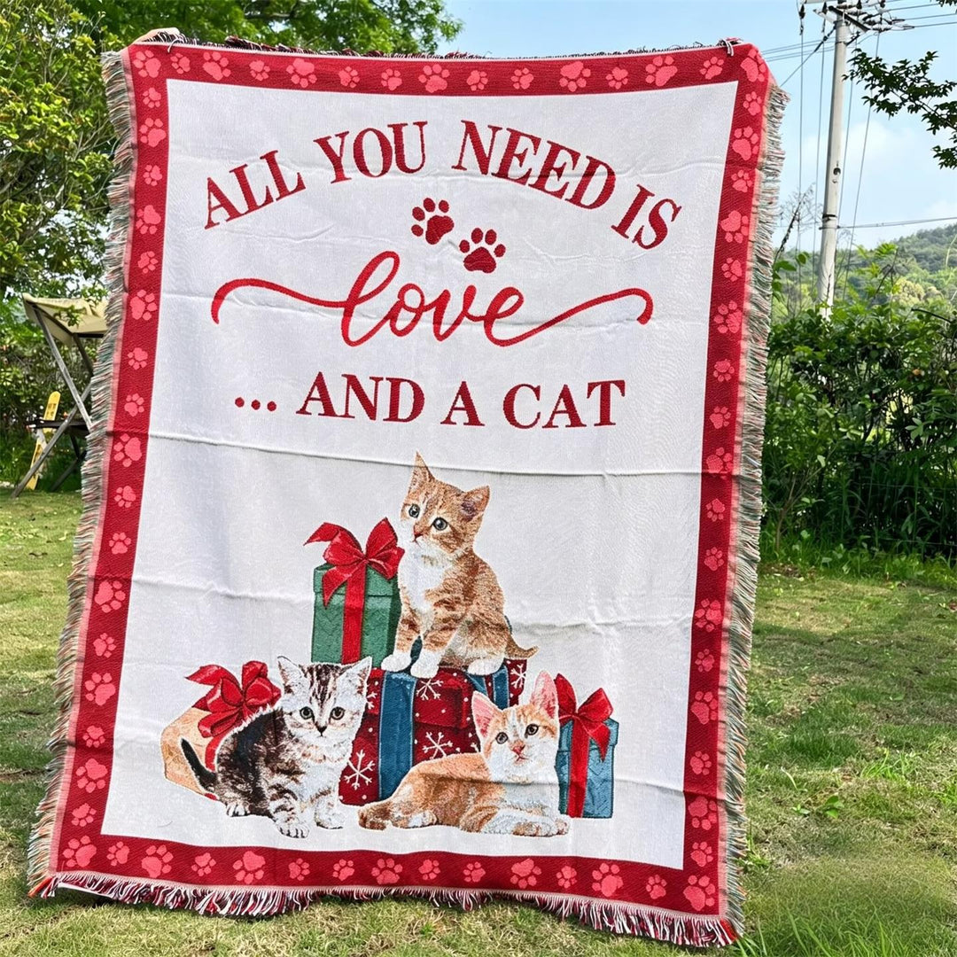 Cozy Cat-Themed Throw Blanket