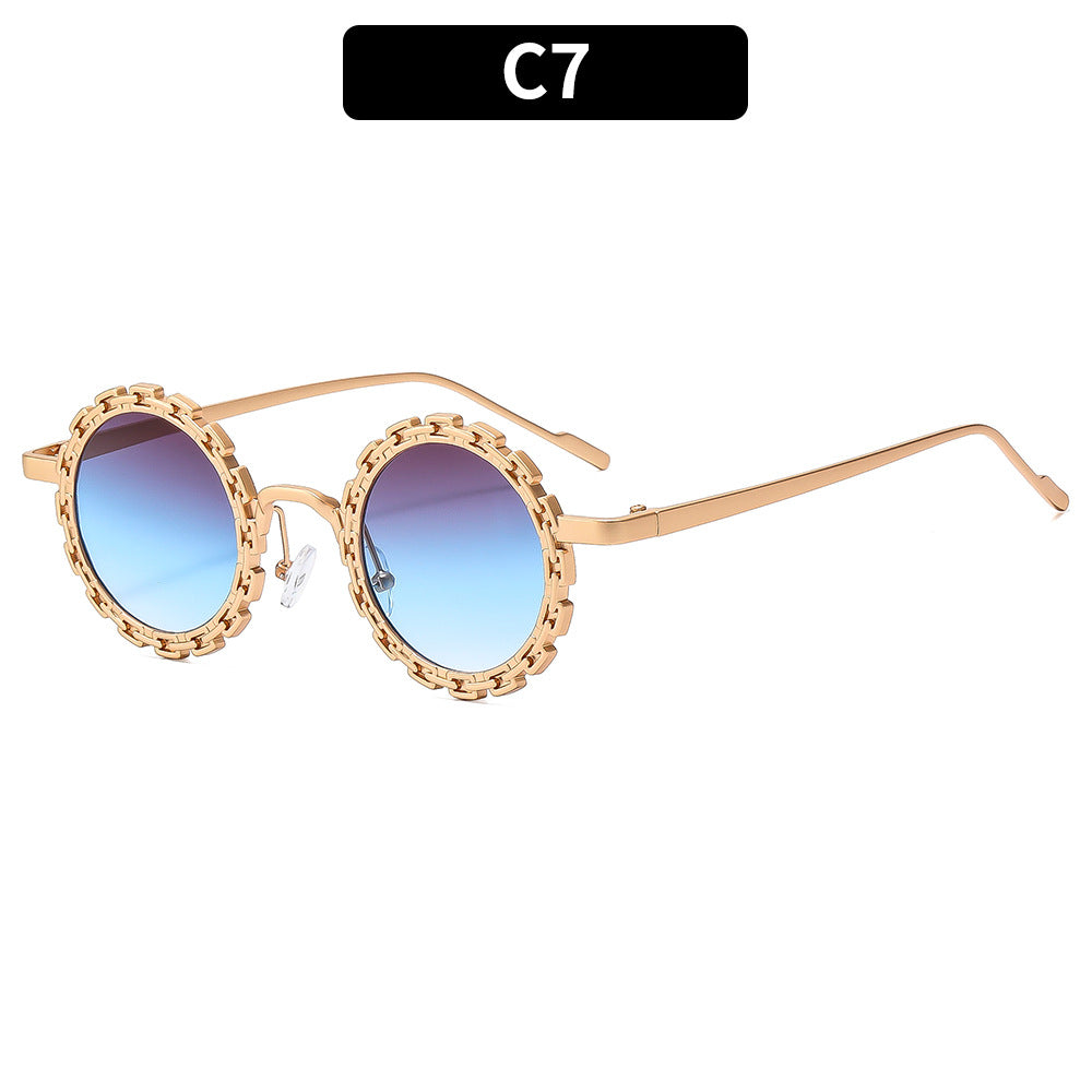 Chic Geometric Round Sunglasses
