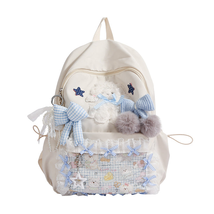 Backpack with Playful Appliqués and Multifunctional Compartments Kalsten
