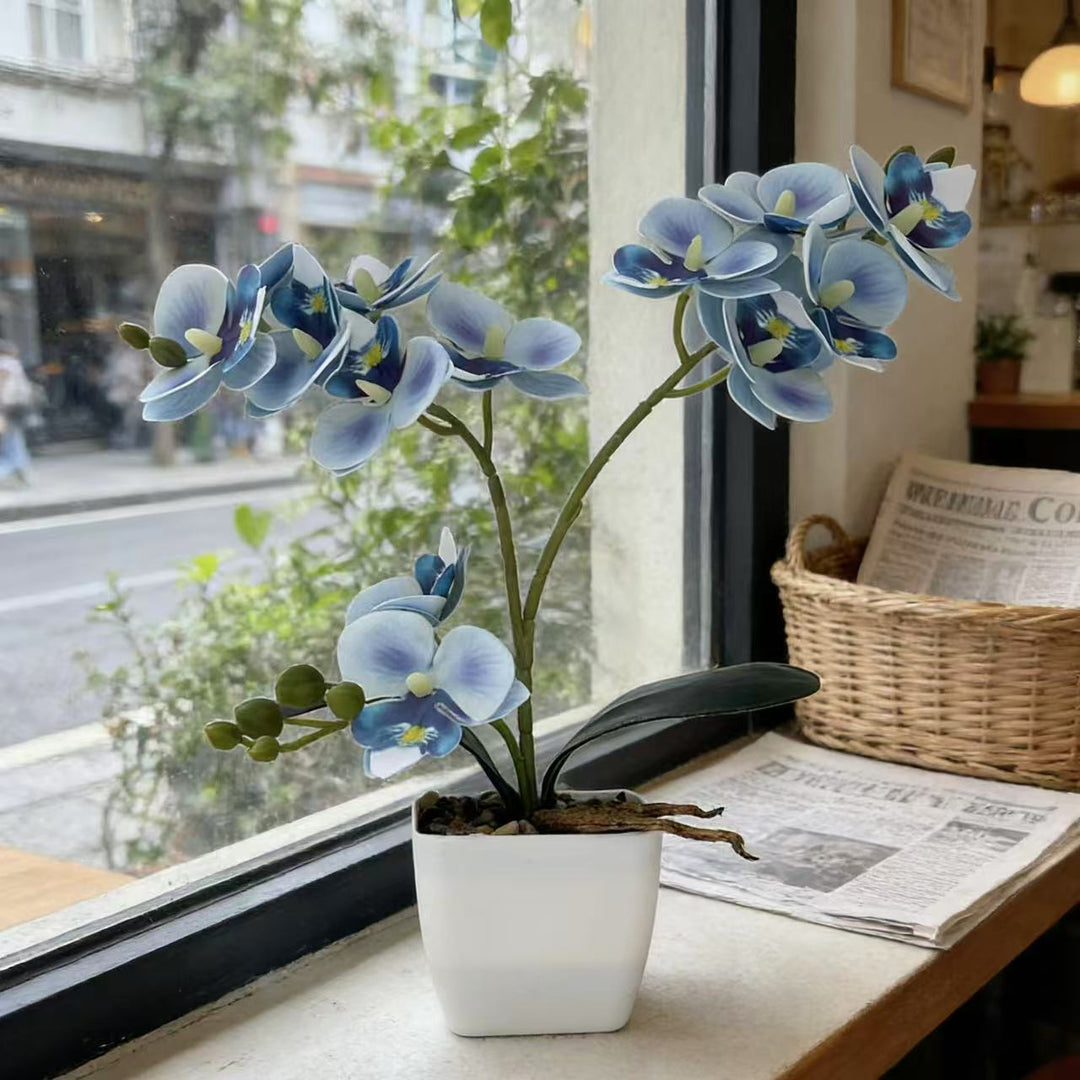 Lifelike Orchid Plant Arrangement for Home Display