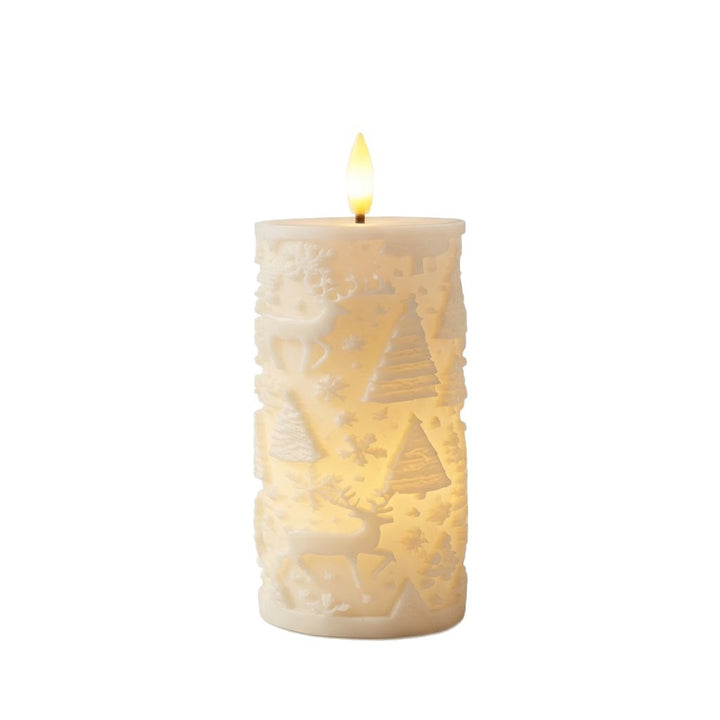 LED Christmas Candle with Festive Design