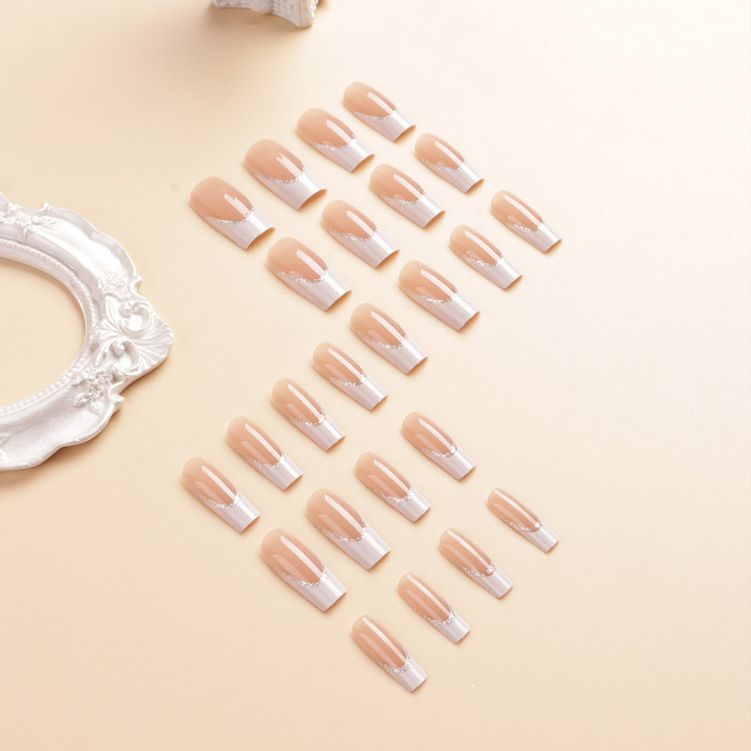 Decorative French Tip Press-On Nail Set Kalsten