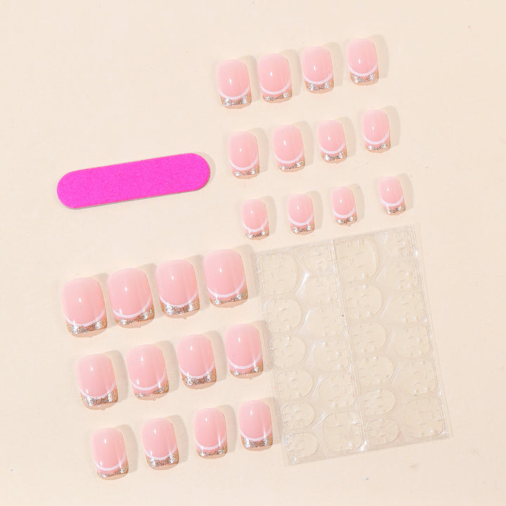 Elegant French Tip Glitter Nail Art Kalsten