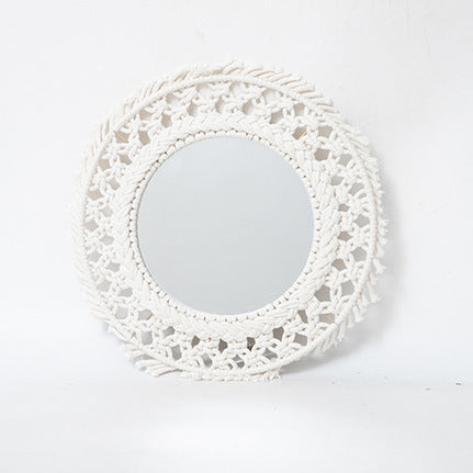 Beef Wall Mirror with Macrame Frame