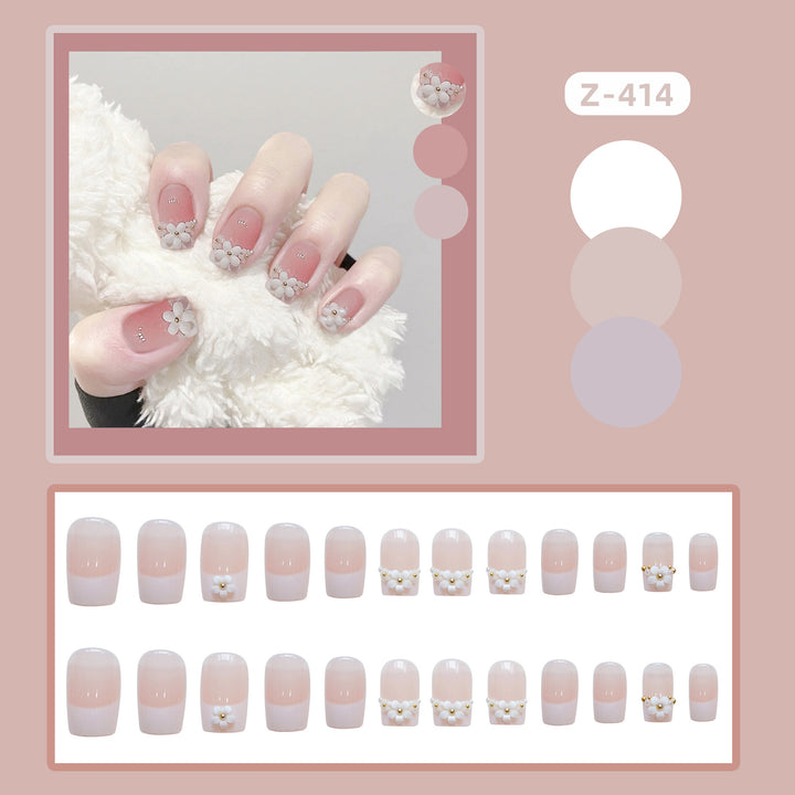 Floral Embellished Press-On Nails Set
