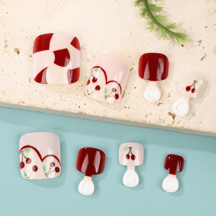 Artificial nails with fresh cherry design Kalsten