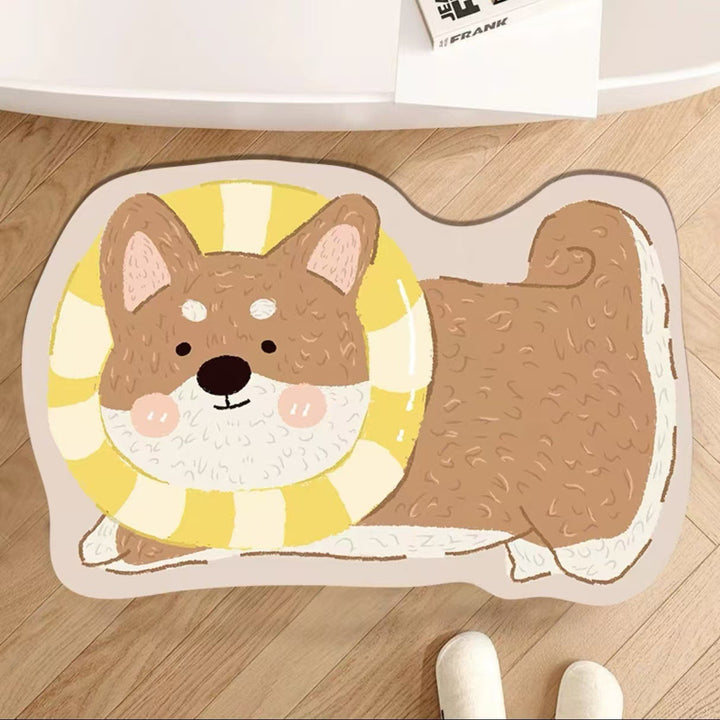 Cute Cartoon Dog-Shaped Bath Mat