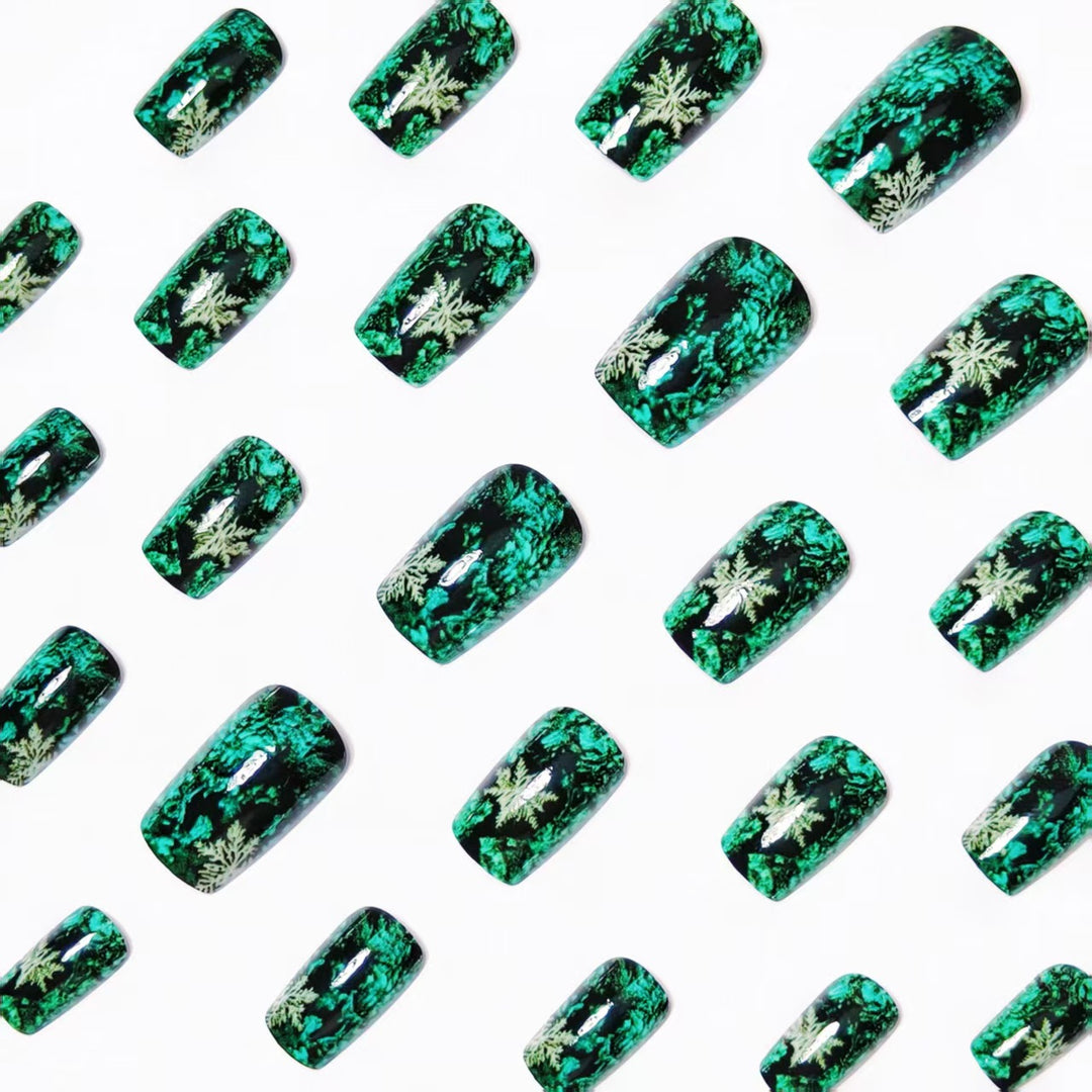 Creative artificial nails with a winter snowflake design Kalsten