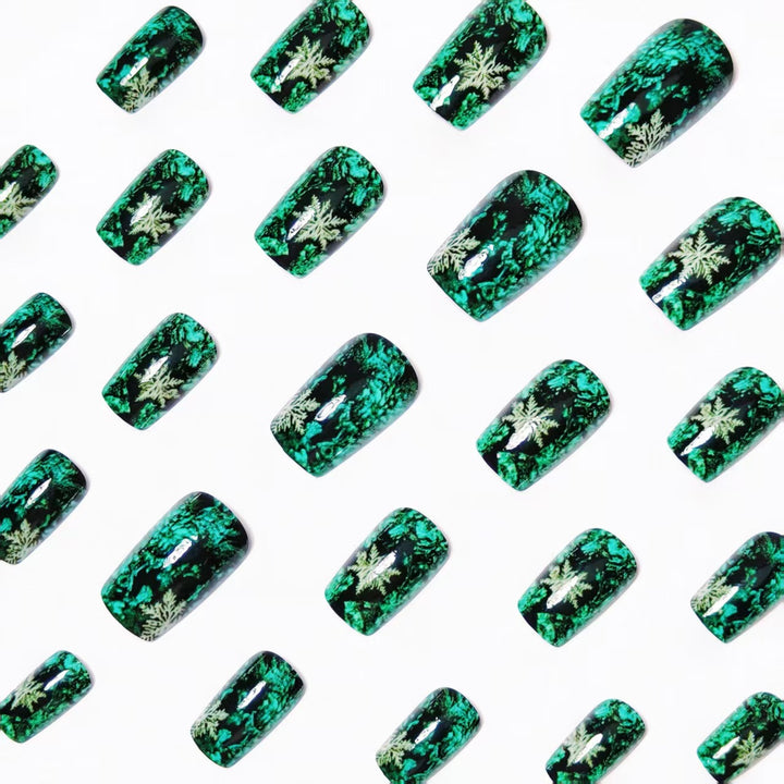 Creative artificial nails with a winter snowflake design Kalsten