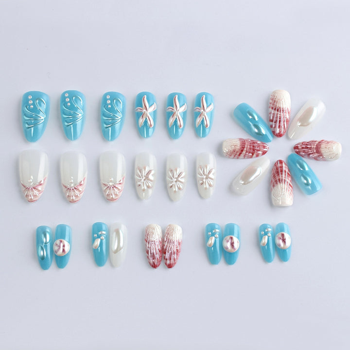 Ocean-Inspired Gel Nail Art Set Kalsten