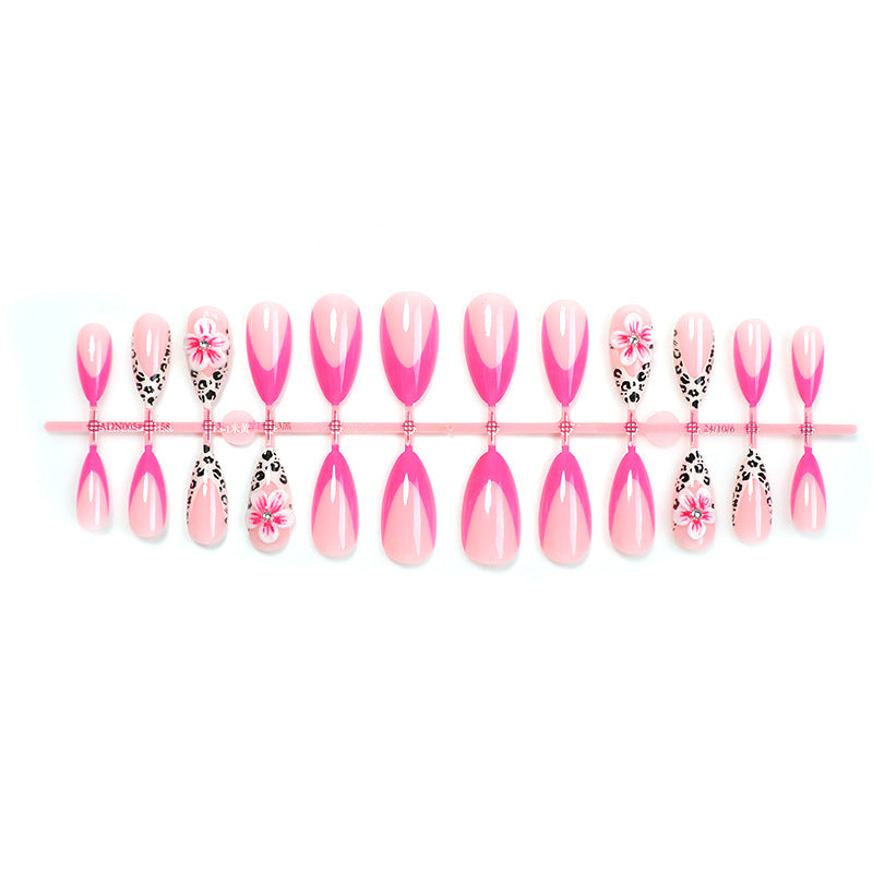 Floral and Leopard Print Press-On Nail Set Kalsten