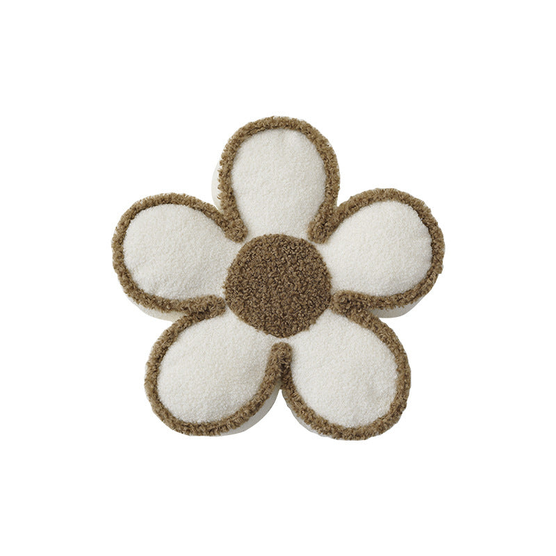 Flower-shaped bouclé rug floral cozy carpet