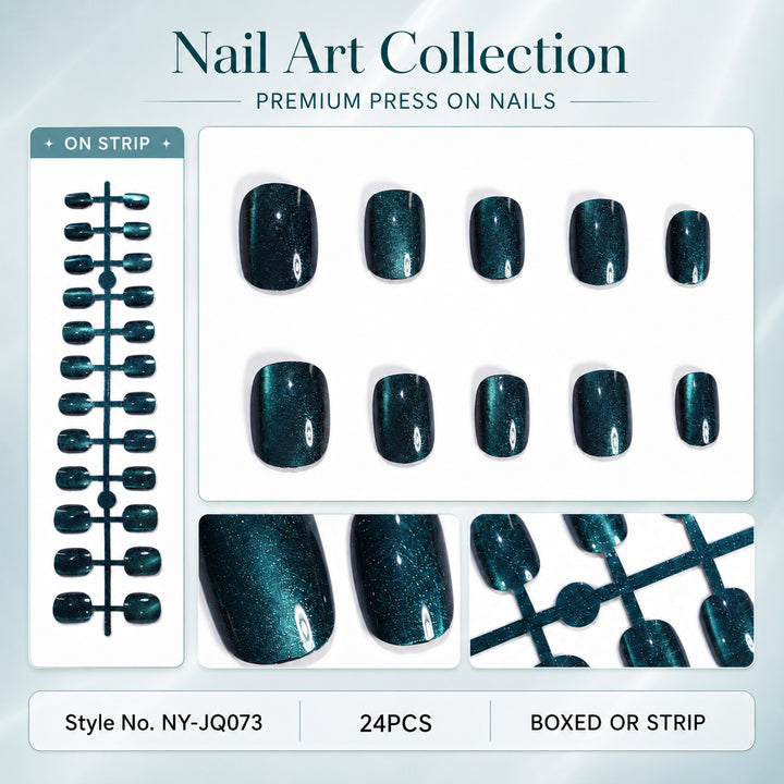 Premium Press-On Nails with Metallic Shine Kalsten