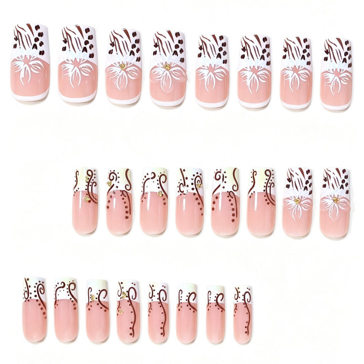 Elegant Floral Acrylic Nail Extensions Kalsten