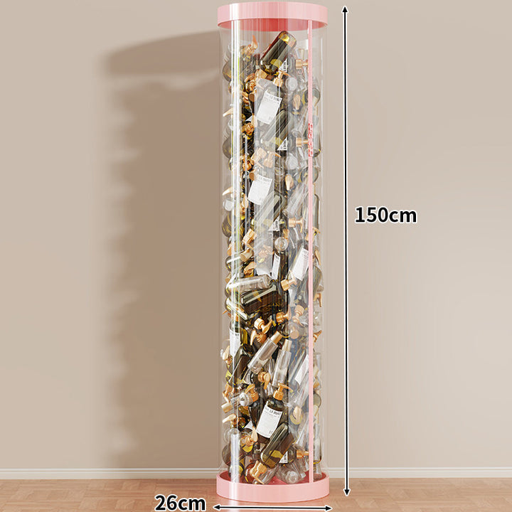 Tall Clear Acrylic Vertical Display Cylinder for Mini Perfume & Sample Bottle Collection