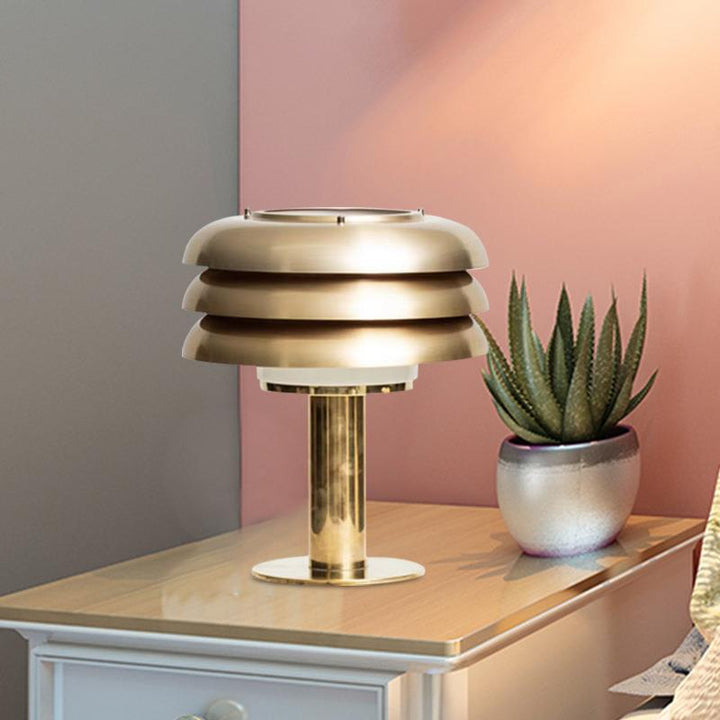 Modern Aesthetic Table Lamp with Layered Shade Design