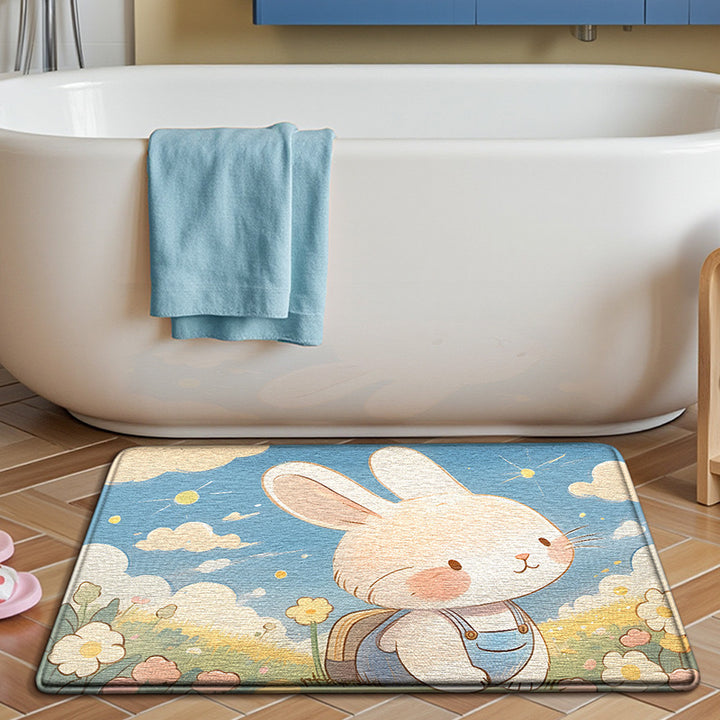 Cute Bunny-Themed Bath Mat