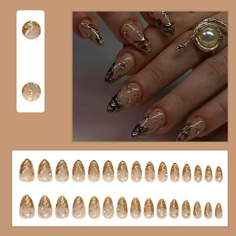 Glamorous artificial nails with starry sky design Kalsten
