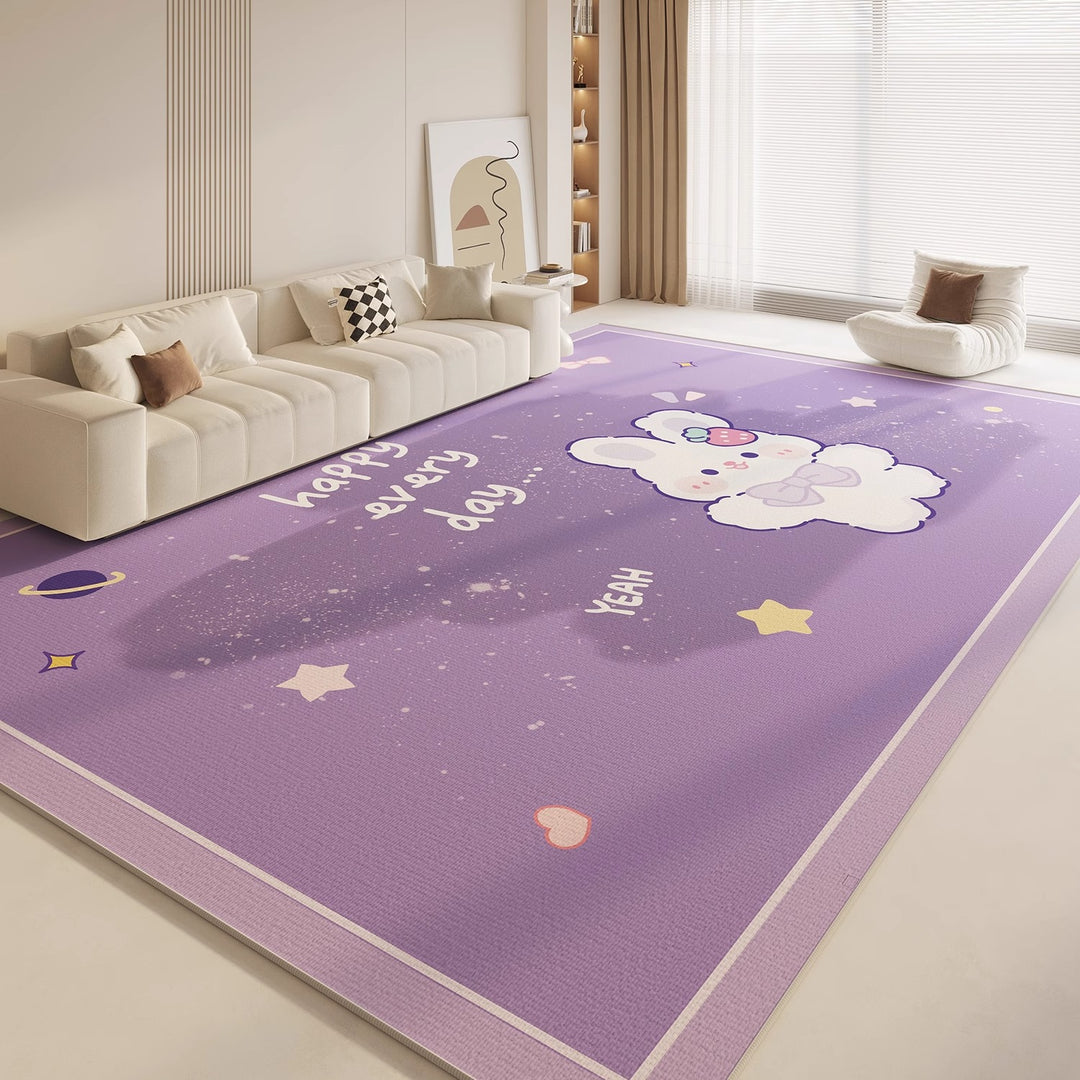 Cartoon-Themed Plush Area Rug for Living Room