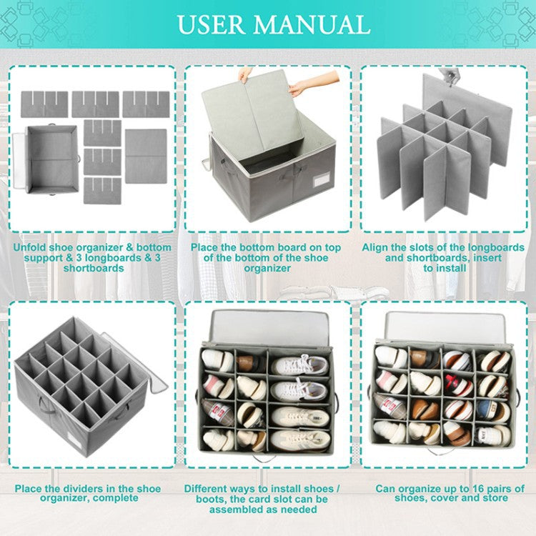 Multifunctional shoe storage box with compartments Kalsten