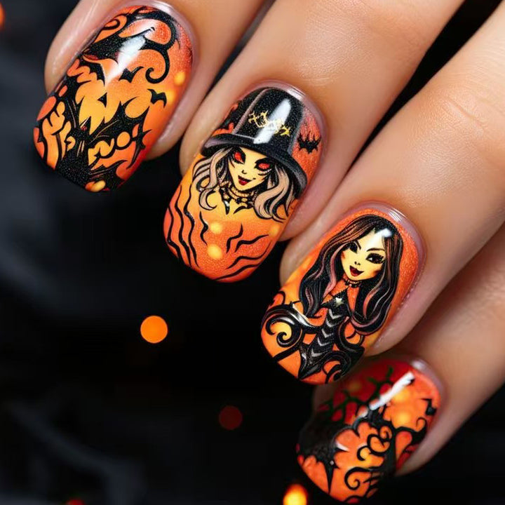Halloween-Inspired Artistic Nail Art Kalsten