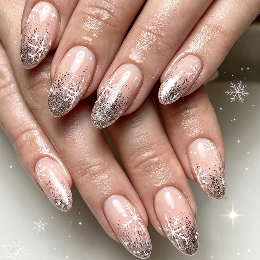 Snowflake Glitter Gel Nail Art Kalsten