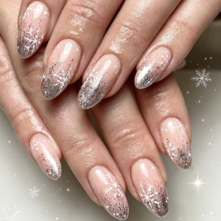 Snowflake Glitter Gel Nail Art Kalsten