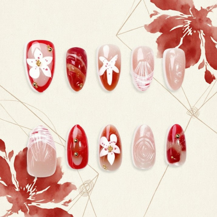 Artificial nails with floral designs Kalsten