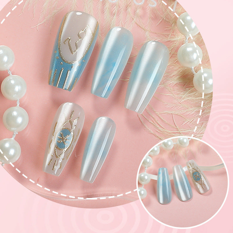 Artistic Press-On Nail Set with Elegant Design