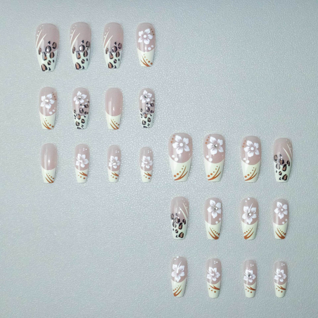 Artistic Floral and Animal Print Nail Art Set