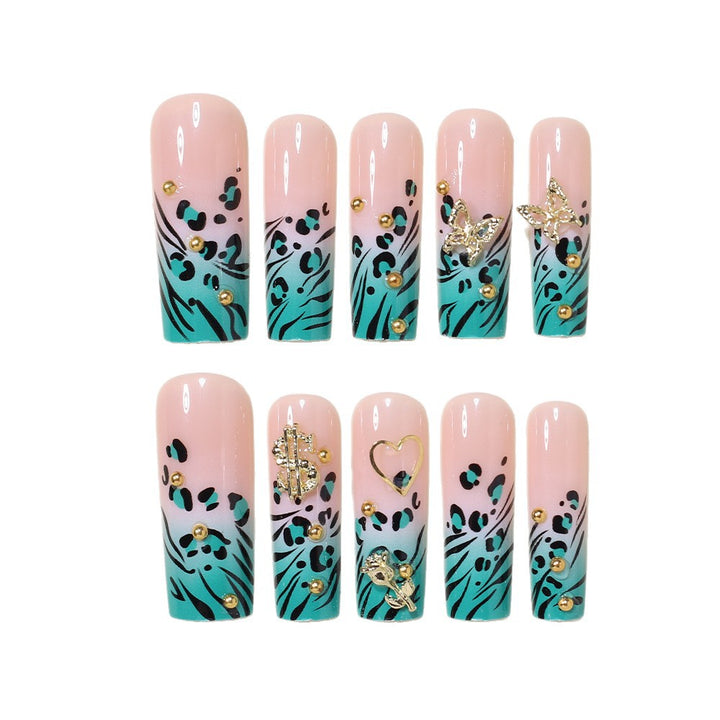 Stylish Bling Leopard Print Press-On Nail Tips Kalsten