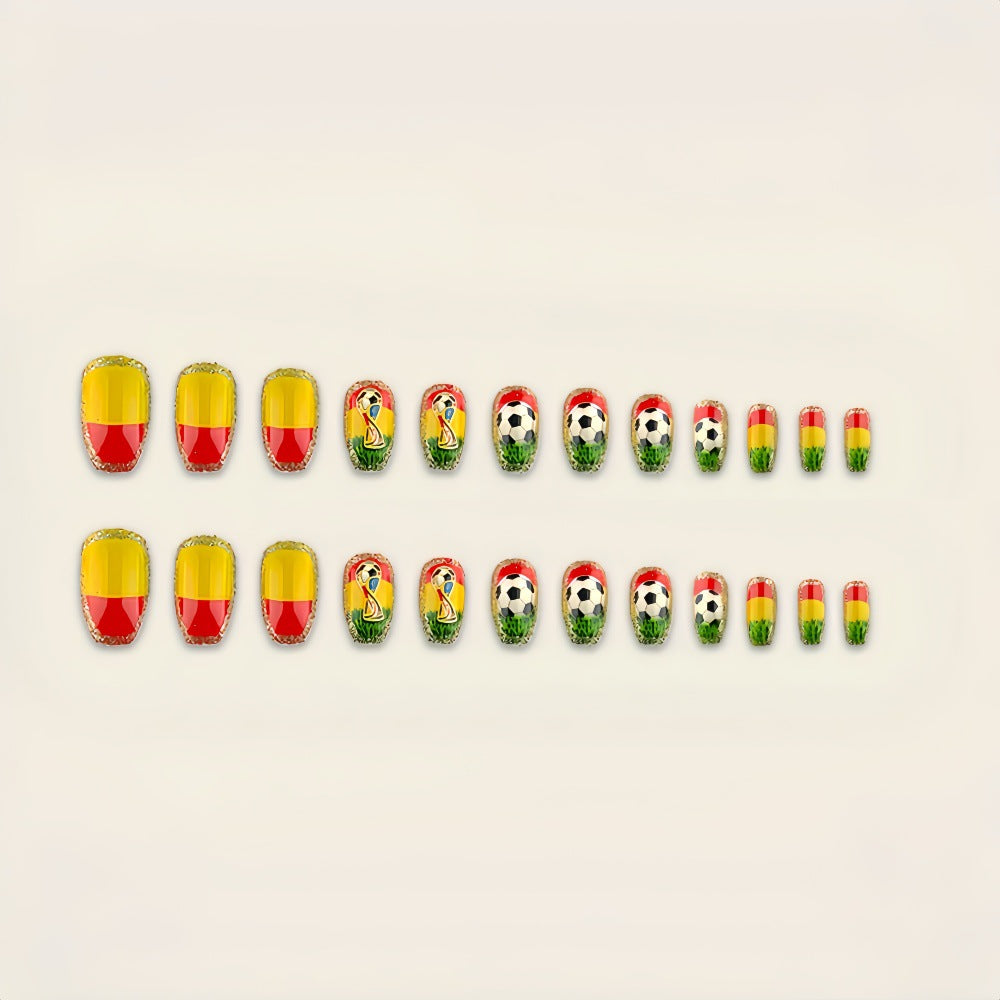 Sporty Football Design Artificial Nails Kalsten