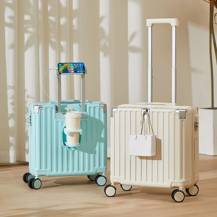 Hard-Shell Luggage With Integrated USB Port And Practical Cup Holder Kalsten