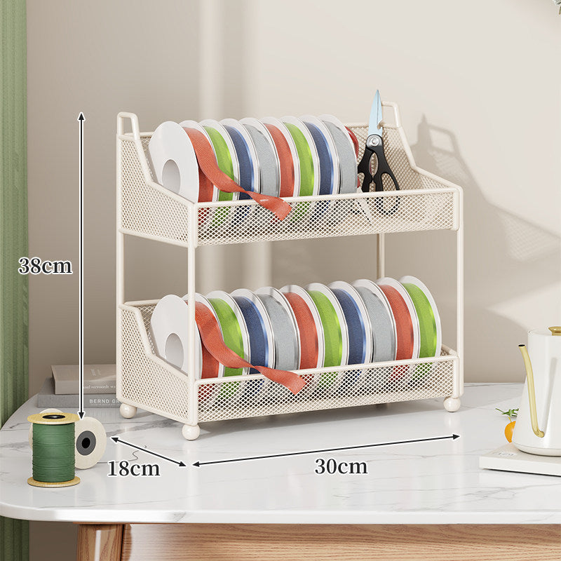 Ribbon Spool and Craft Supply Mesh Organizer Rack