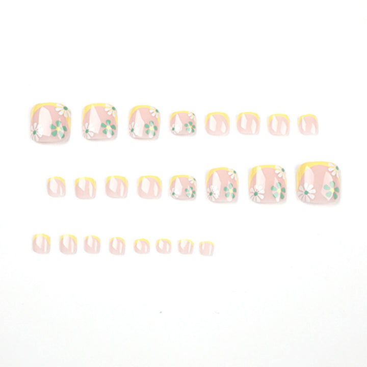 Decorative Floral Press-On Toenails