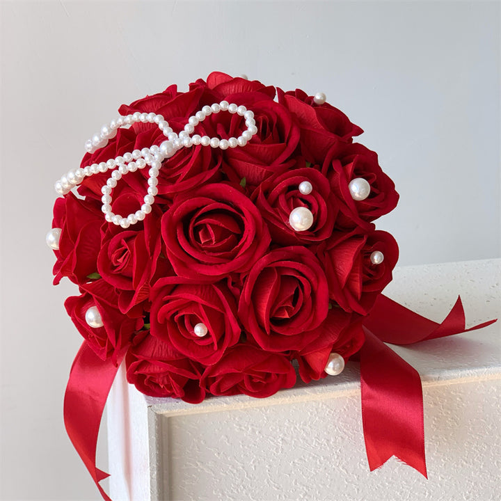 Luxurious Silk Rose Wedding Bouquet