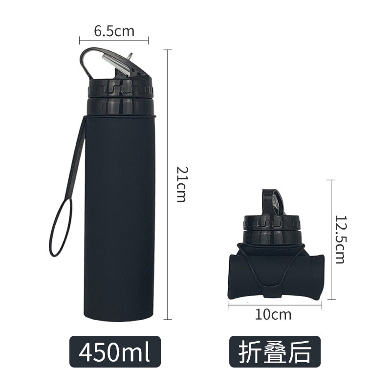 Women Foldable Sports Water Bottle with Integrated Straw Kalsten