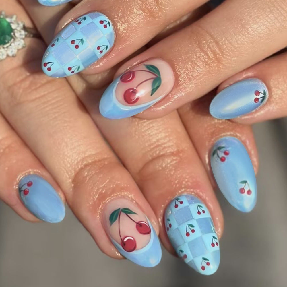 Cherry Blossom-Themed Press-On Nail Art Set Kalsten