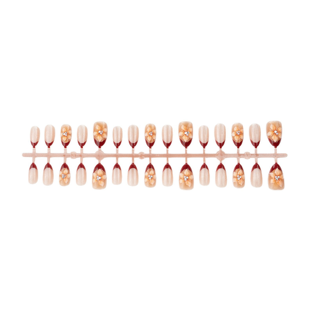 Premium Artificial Nails with Floral Accents Kalsten